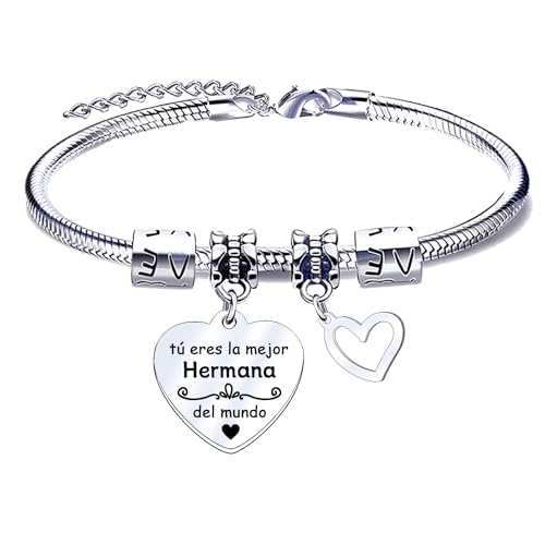 QTQTLP Pulseira irmã presente de irmã presente de irmã mais velha presente de aniversário irmã pulseira de aço inoxidável irmã pulseira personalizada mulher irmã pulseira de irmã para a melhor irmã