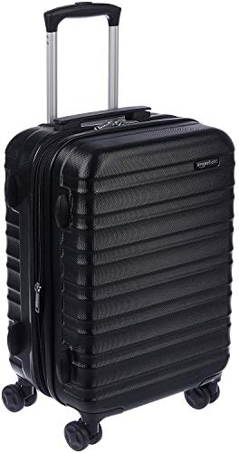 Amazon Basics - Mala de viagem rígida giratória, Preto, 55 cm, 1 Peça