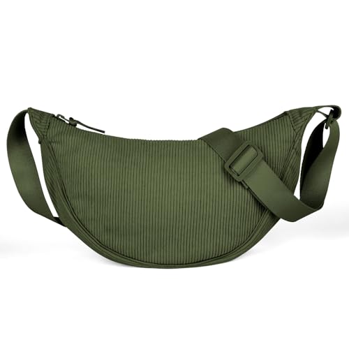 Aucuu Mala de tiracolo para mulher, meia-lua impermeável bolsa tiracolo de nylon, casual leve bolsa crossbody mulher com alça de ombro ajustável, para viagens, compras, escola, escritório
