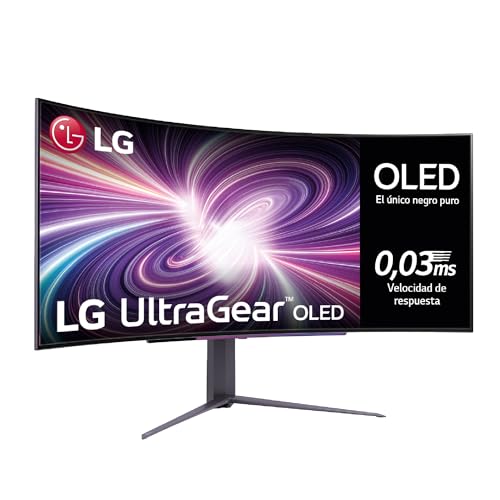 LG 45GS96QB-B Monitor ultragear, ecrã OLED de 45", (3440 x 1440), 21:9, 240 Hz, 0,03 ms, G-Sync compatível e FreeSync Premium Pro, roxo
