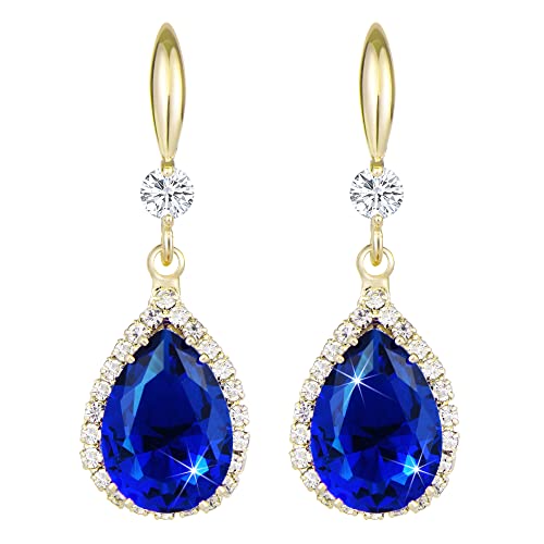 Linawe Brincos suspensos para mulher, brincos pendentes, jóias de ouro, prata e ouro rosa, brincos pendentes de cristal com diamantes, jóias de moda para casamentos
