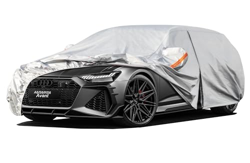 Kayme Capa de carro familiar exterior, compatível com Audi A6 Allroad (2004-2025), capa para carro impermeável, respirável, anti-pó de 6 camadas, cobertura de carro com fecho de correr e forro de