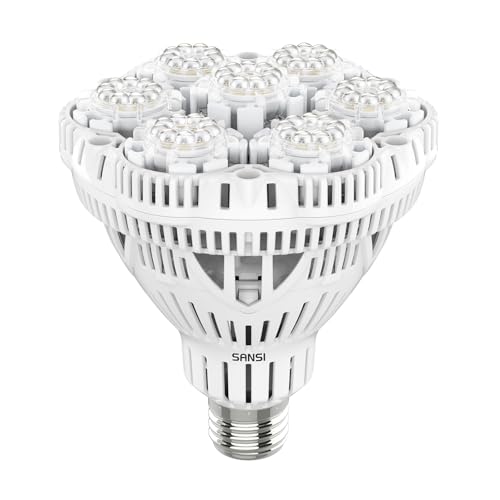 SANSI Candeeiro de plantas, lâmpada de crescimento LED 36 W E27, luz plantas interior de espectro completo, tecnologia COC, ângulo de feixe 60°, PPF 65 μmol/s, cobertura vegetal: 2 x 4 Sq Ft