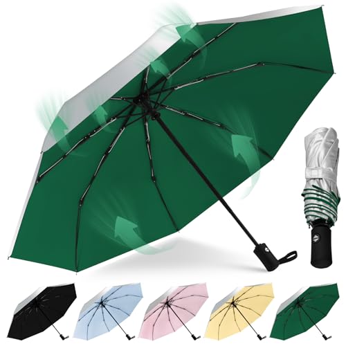 92/105 cm Guarda-chuva dobrável antivento mulher homem UPF 50 + guarda-chuva para o sol com filtro solar proteção UV portátil viagem com um botão automático aberto e fecho
