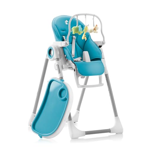Sweety Fox Cadeira de bebé evolutiva - encosto para criança reclinável 5 posições - cadeira portátil bebé 7 alturas diferentes - Cadeira alta bebé - azul