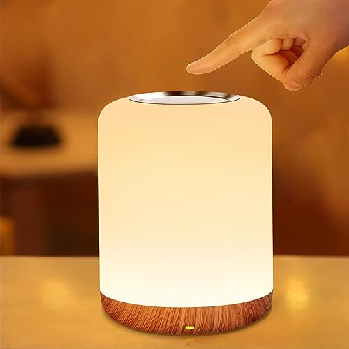 SOLIDEE Luz de presença infantil, 4 modos candeeiros de mesa de cabeceira tátil regulável com 256RGB cores, recarregável temporizador candeeiro de rato infantil para quarto sala de estar presente