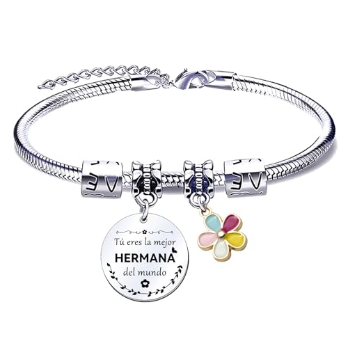QTQTLP Pulseira irmã presente de irmã presente de irmã mais velha presente de aniversário irmã pulseira de aço inoxidável irmã pulseira personalizada mulher irmã pulseira de irmã para a melhor irmã