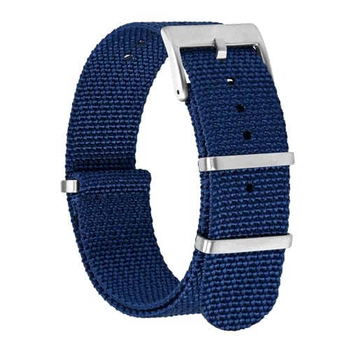 BISONSTRAP Correias de relógio de nylon para homens, correias militares de uma só peça, 18 mm 20 mm 22 mm