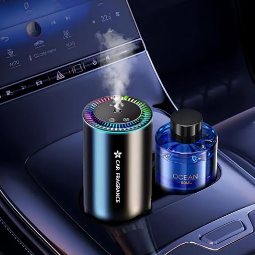 AI Ambientador de 50 ml, perfume (brisa marinha), difusor de fragrâncias elétrico para automóvel, On/Off automático, atomizador ultra-sónico, 3 modos inteligentes, bateria integrada, duração de 5