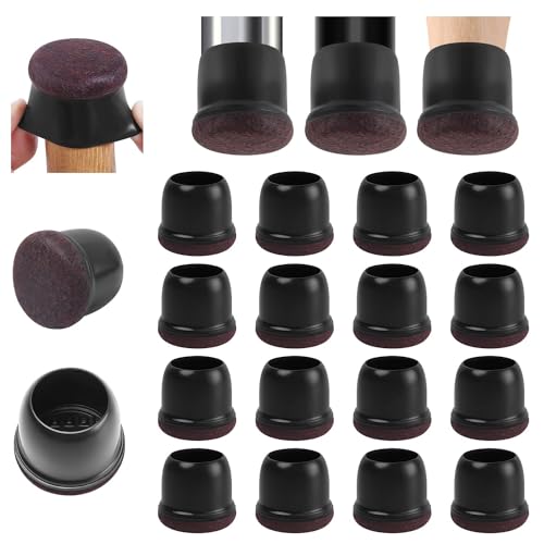 Ezprotekt Capas para pernas de cadeira, 28-33 mm protetores de chão para pernas de cadeira melhorados, tampas de pernas pretas, 16 P pequenas capas de silicone para pernas de móveis para evitar