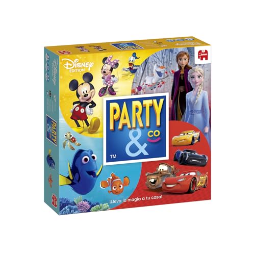 Diset - Party & Co. Disney, jogo de mesa multi-teste para crianças a partir de 4 anos - diversão com personagens Disney - ideal para jogos de amigos e família