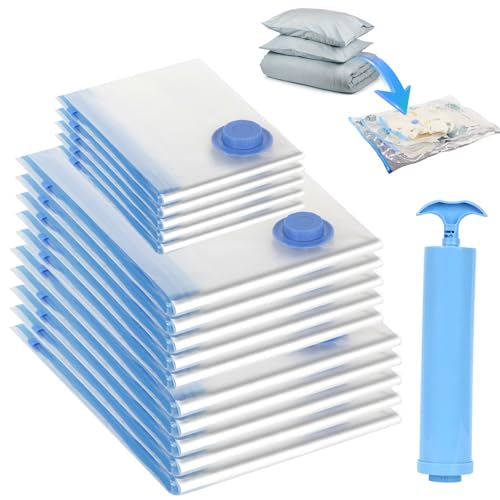 JASTOO Sacos a vácuo 15 unidades sacos de armazenamento de viagem mais grossos sacos de roupa 5 XXL+5 XL + 5 L reutilizáveis para roupas, edredões, roupa de cama, almofadas, mantas de lã, cortinas,