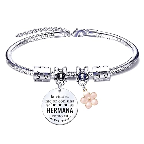 QTQTLP Pulseira irmã presente de irmã presente de irmã mais velha presente de aniversário irmã pulseira de aço inoxidável irmã pulseira personalizada mulher irmã pulseira de irmã para a melhor irmã