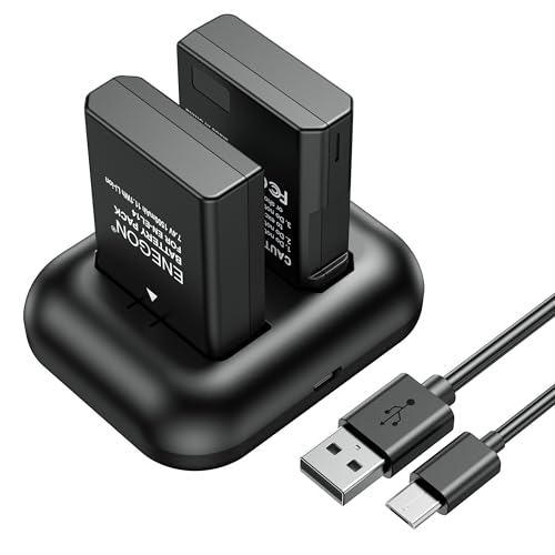 ENEGON Bateria de substituição (embalagem de 2) e kit de carregador rápido para Nikon EN-EL14/EN_EL14a e Coolpix P7000, P7100, P7700, P7800 DSLR D3100, D3200, D3300, D3400, , D5100D D5200, D5300,