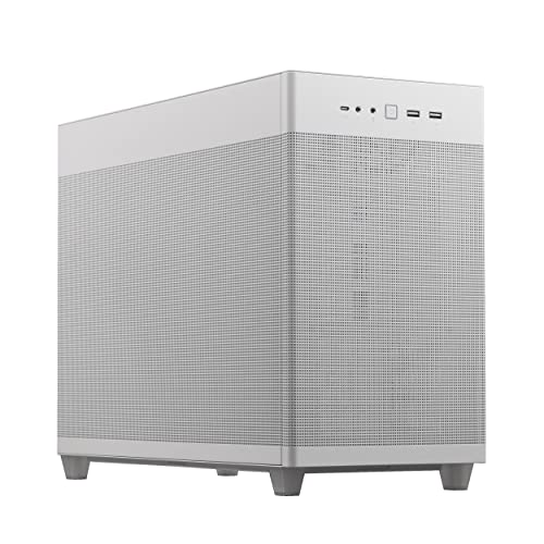 ASUS Prime AP201 White Edition Chassis MicroATX, compatível com frigoríficos de até 360 mm, USB 3,2 Gen 2 de tipo C, branco