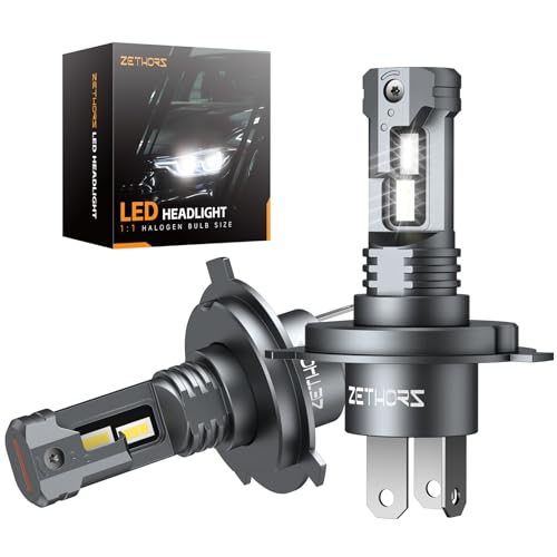 Zethors Lâmpadas H4 LED Canbus kits de lâmpada H4 universais lâmpadas LED H4 farol de carro para luz de estrada e cruz, 50 W 16000LM 6000 K luzes brancas Xenon, plug & play, IP68 impermeável, 2