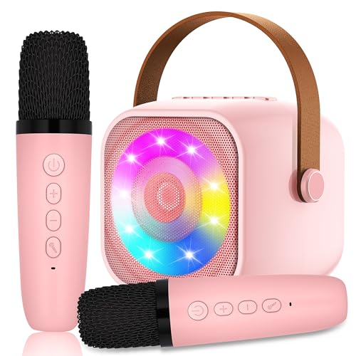 Karaoke 2 Microfones, karaokê, máquina para crianças e microfones sem fios, altifalante Bluetooth portátil para adultos e meninas, presente para festas em casa / presentes / brinquedos