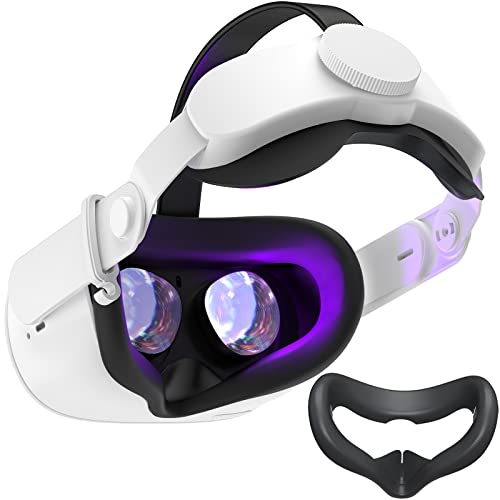 SUPERUS Correia Elite e protetor de silicone compatível com acessórios Oculus/Meta Quest 2, melhora o conforto e mantém o seu auricular VR livre de suor (preto)