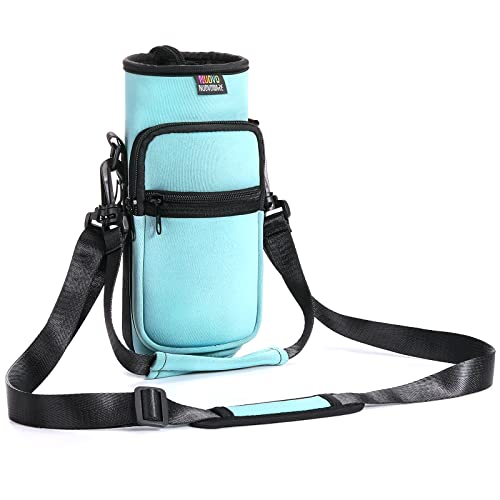 Nuovoware Bolso de garrafa de água portátil neopreno, bolso de 25 oz/40 oz/64 oz com alça de ombro à prova de queda, capa impermeável garrafa de água protetora para viagem