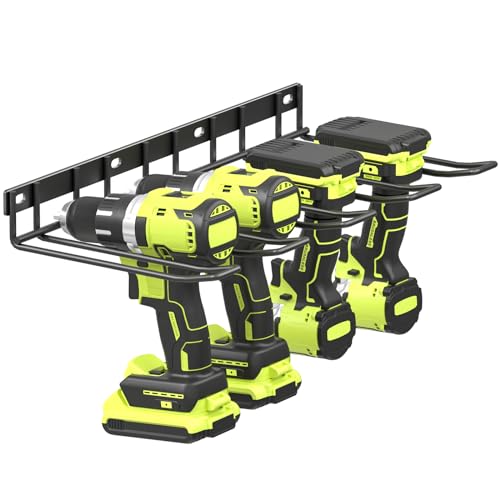 WELDUN Organizador de ferramentas de parede para ferramentas, 4 ranhuras, organizador de ferramentas elétricas para garagem, espaço de ferramentas, armazenamento de ferramentas
