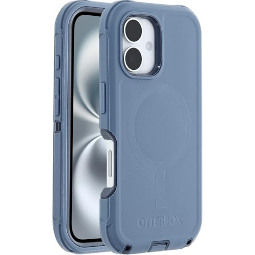 Otterbox Capa Defender Series MagSafe para iPhone 16, à prova de impactos, à prova de quedas, ultra resistente, capa protetora, testada 7X com padrões militares antiquedas, azul