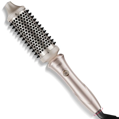 TYMO STYLUX Escova térmica, escova redonda quente de cerâmica de 43 mm para criar caracóis naturais, escova de ondulação de uma só etapa para cabelo solto e volumoso, ponta térmica para dar volume