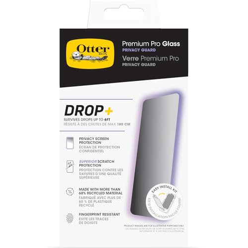 Otterbox Protetor de ecrã de vidro temperado Premium Pro Glass Privacy Guard para iPhone 16 Pro Max, proteção superior contra arranhões, protege contra quedas de até 1,8 m