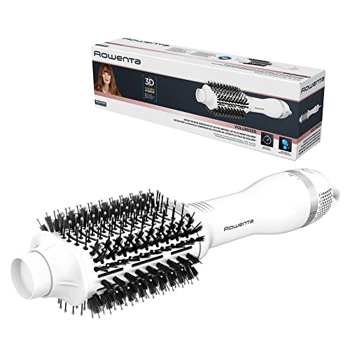 Rowenta CF6130 Volumizer escova secadora, molde, design oval, emissor de iões quádruplo, redução de encrespamento, cabelo com volume, branco