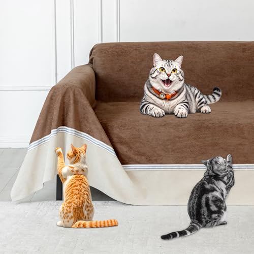 Loiion Protetor para sofá para gatos, capa para sofá de 2 lugares, capa impermeável para sofá, raspador de gatos, sofá, protetor de sofá para gatos, riscos e cães de estimação, antiderrapante,