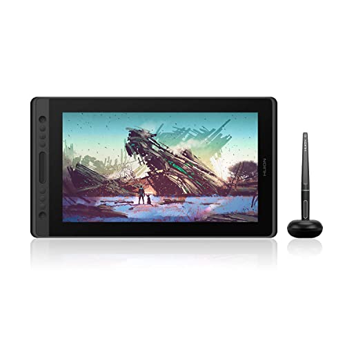 HUION Kamvas Pro 16 Tablet gráfico com ecrã de 15,6 polegadas com laminado completo tablet gráfico monitor, 120 % sRGB, 6 teclas de acesso direto e 1 barra de toque e lápis sem bateria