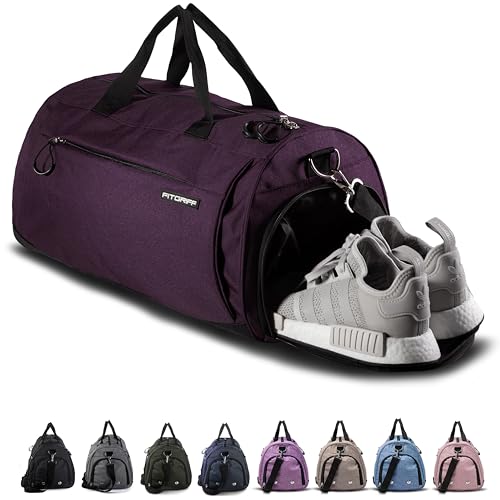 Fitgriff® Bolsa de desporto para ginásio, de fitness, homem e mulher, Gym - mala de viagem impermeável com sapato e compartimento húmido