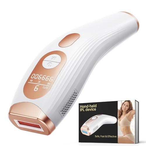 3 em 1 Depiladora a laser, 600NM-1200NM IPL Depiladora de luz de pressão, 9 níveis de energia laser depilação para homens mulheres e corpo - 999,900 Flashes