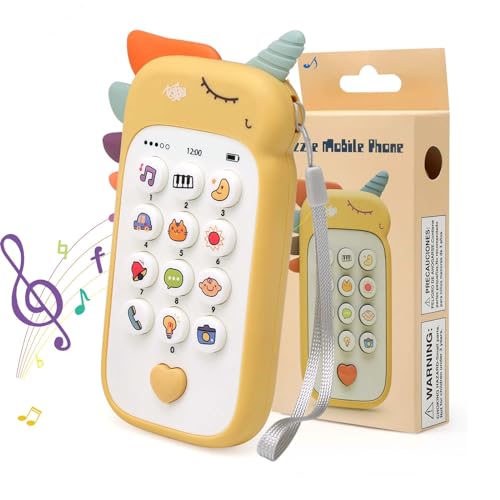 Bambebe Brinquedos para telemóveis para bebés 6 9 12 meses, brinquedo para crianças 1 2 3 anos, brinquedos musicais interativos para crianças 1 ano, brinquedos educativos de música (versão inglesa)