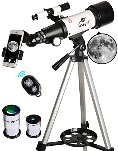 Gskyer D-70400 D-70400 - Telescópio de viagem para crianças e principiantes, abertura 400 AZ-Mount
