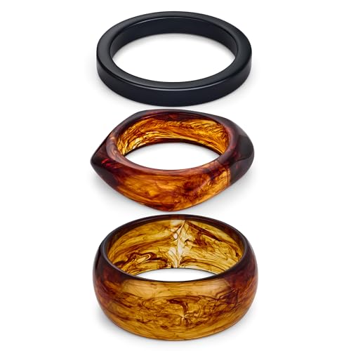 LILIE&WHITE Pulseira mulher de resina brilhante, design moderno e elegante, acessório para ocasiões especiais e uso diário - 3 peças