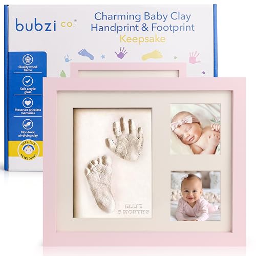 Bubzi Co Kit de lembranças para meninos e meninas recém-nascidos, presentes para bebés e bebés, presentes para chá de bebé, molduras de fotos de arte de memória para a lista de bebés, decoração