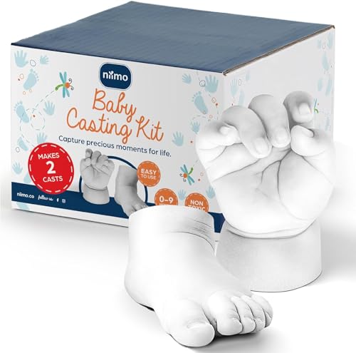 Niimo Kit 3D molde mãos e pés para bebé - kit escultura mãos e pés, seguro e não tóxico, presente para casal, 2 figuras