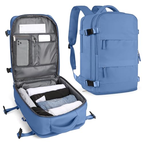 SZLX Mochila de viagem para mulher, mochila a vácuo, bagagem de mão 40 x 30 x 20 Ryanair Vueling Wizzair Easyjet, mochila de transporte impermeável para desporto, malas de viagem para computador