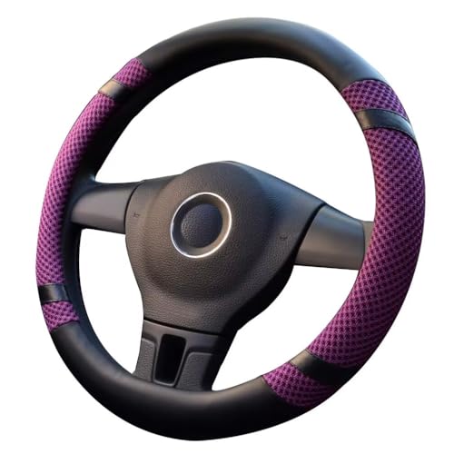 Pahajim Capa volante carro antiderrapante respirável capa de volante universal 37-38 cm acessórios para o interior do carro para a maioria dos carros (roxo)