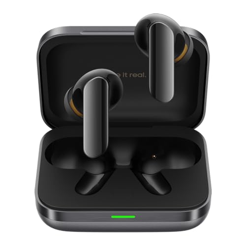 REALME Buds Air 7 Pro Auriculares sem fios Bluetooth, capacetes sem fios Bluetooth 5.4 com Hi-Fi estéreo, 53 dB auriculares cancelamento de ruído ENC, IP55 Tipo C, cinzento