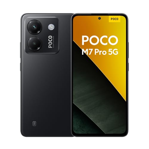 XIAOMI POCO M7 Pro 5G Smartphone de 12 +512 GB, câmara de 50 MP Sony com OIS, ecrã AMOLED de 6,67" de 120 Hz, carregamento turbo de 45W, carregador não incluído, preto (versão ES)