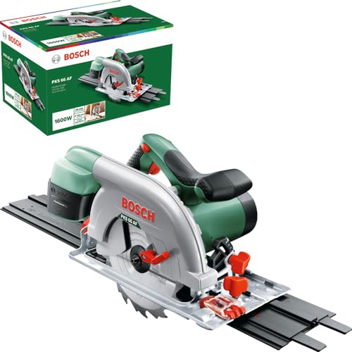 Bosch Serra circular PKS 66 AF (disco de serra, carril de guia, caixa de cartão, 1600 watts)