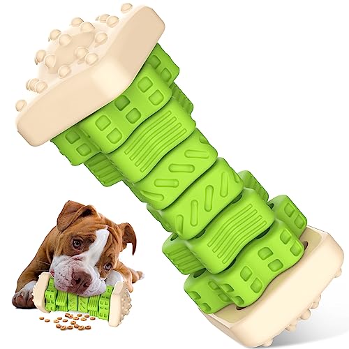 RUXAN Brinquedo mastigável para cães inestrutível, 3 em 1 resistente quebra-cabeças para cães com sabor de leite, brinquedos para cães pequenos e médios
