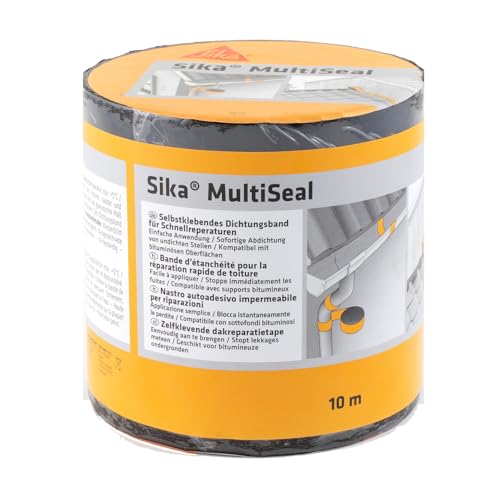SIKA - Banda autoadesiva betuminosa multiseal - cinzento - suporte múltiplo - para reparação de coberturas e fissuras em edifícios - 10 m x 150 mm