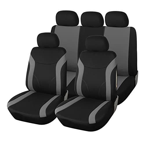 Upgrade4cars Capas para carros assentos universais cinzento preto | capa de assento de carro | acessórios interiores universais