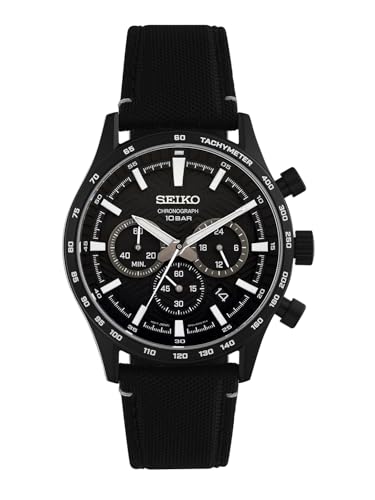 Seiko Relógio cronógrafo para homens de quartzo com correia em nylon SSB417P1