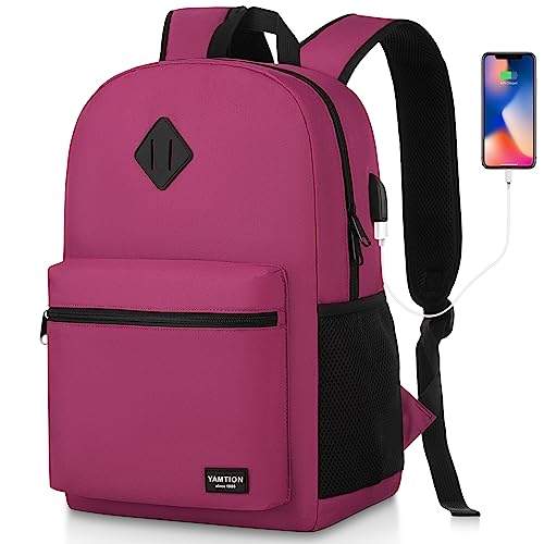 YAMTION Mochila para computador portátil mulher, mochila escolar para meninas com 15,6 polegadas compartimento