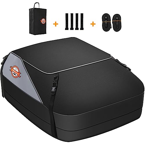 Sailnovo Baú teto carro impermeável porta-malas teto carro porta-bagagens carro teto mala de teto carro dobrável impermeável resistente adequado para veículos com/sem suporte de bagagem (425 L/1000D)