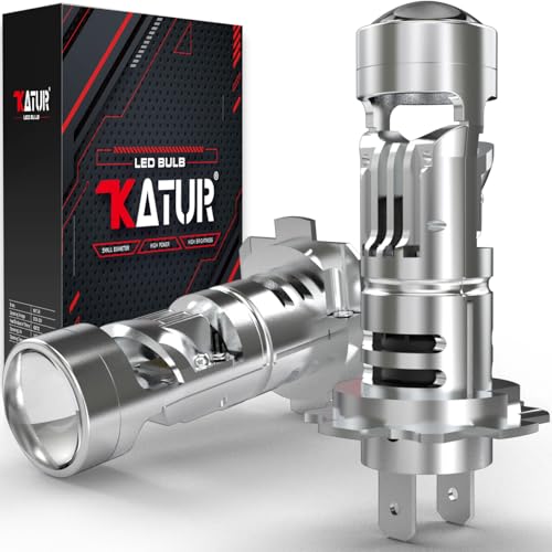 KATUR Lâmpadas H7 LED 30000 LM, 800% brilho 6000K branco Xenon tamanho mini 1:1 tomada e prontas lâmpadas LED H7 com lente de projetor, embalagem de 2