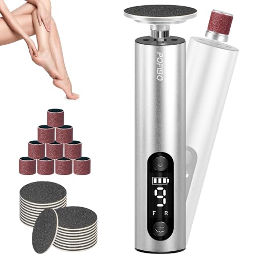 Lima elétrica pés rígidos, pedicure profissional para pés 2 em 1, com ecrã LCD e 9 velocidades, removedor de calos recarregável para pele morta, seca e rachada